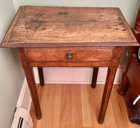 Antique One-drawer Rectangular Side Table