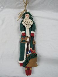 Midwest Of Cannon Falls 18' Folk Art Clay Wall Hanging SANTA By Cynthia Madrid