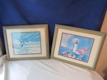 Pair Of Light House Pictures 16' X 13'