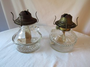 2 Vintage Kerosene/oil Lamps No Shades Included