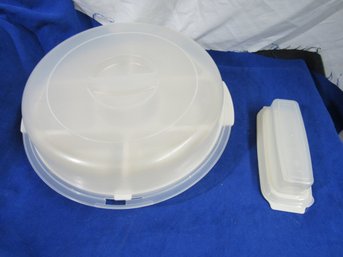 VTG RUBBERMAID SERVIN FRUIT VEGGIE CHIP DIP TRAY W/LID AND BUTTER TRAY