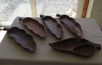 5 Handcrafted Wooden Serving Dishes Or Trays