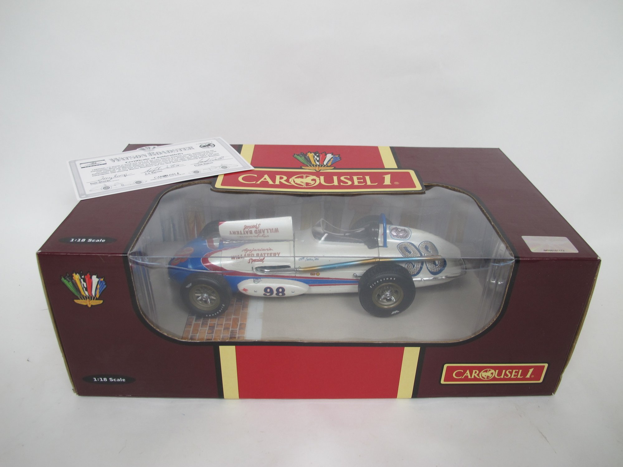 WATSON ROADSTER　ミニカー Carousel 1 1:18 Watson Roadster 1962 Indianapolis 500 Winner Die