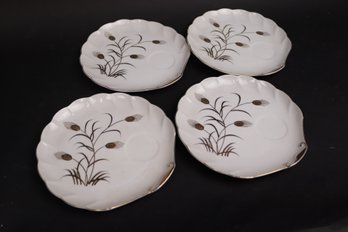 Vintage Lefton China Hand Painted Plates Set Of 4