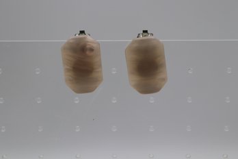 Vintage Art Deco Style Translucent Earrings With Unique Swirl Pattern