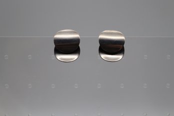 Vintage Style Silver-Toned Clip-On Earrings, Mid-Century Inspired Costume Jewelry