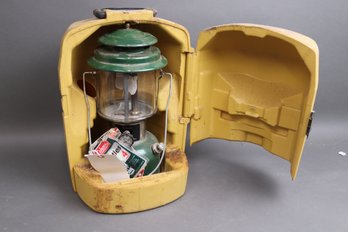 Vintage Coleman 220J Lantern W/ Original Yellow Case  Mantles & Manual  Campcore Cabin Decor