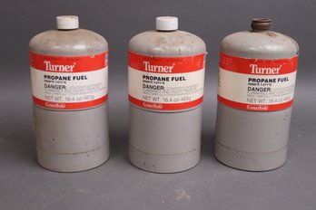 Vintage Turner Propane Fuel Cylinders (3)  16.4oz HD-5 Camping Canisters