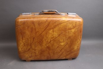 Vintage American Tourister Faux Leather Suitcase  1950s-60s Hard Shell Luggage  Retro Travelcore