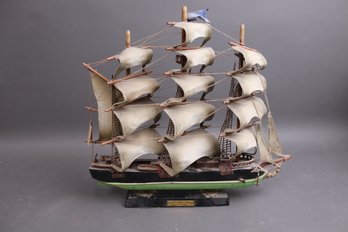 Vintage Wooden Whaling Ship Model  Clipper 1846 Sailing Vessel  Nautical Maritime Decor