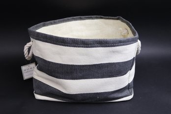 Home Essentials Black & White Woven Paper Storage Bin With Rope Handles  Modern Minimalist Style
