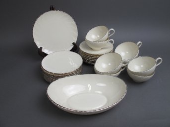 Lenox Weatherly China Set  26 Pieces, Elegant White With Platinum Trim