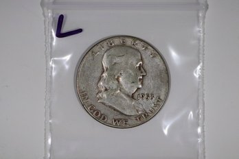 1953-S Franklin Half Dollar 90% Silver Coin  San Francisco Mint Key Date Collectors Coin (L)