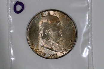 1948-D Franklin Half Dollar Denver Mint 90% Silver Coin (O)