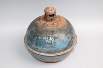 Vintage Dietz Highway Torch  1950s Industrial Road Flare Lantern  USA Made Railroad Traffic Marker