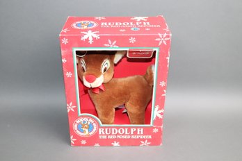 Vintage Rudolph The Red-Nosed Reindeer Plush In Box  1990s Christmas Decor Collectible