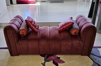 (BV14) Modway Entertain Vertical Channel Tufted Performance Velvet Sofa In Dusty Rose Color