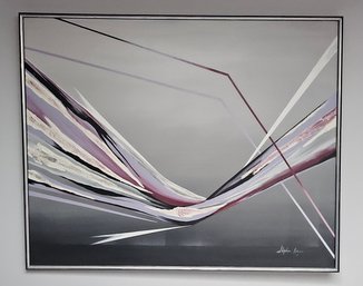 (BV26) Large Vintage Artist Signed Abstract Painting By Stephen Kaye 20th Century