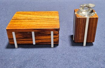(BV58) Rare (NOS) Mid Century Swank Executive Smokers Set Cigarette Box & Lighter (In Original Box)