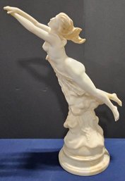 (BV61) Beautiful Vintage Alabaster Sculpture Likely Titled 'Shooting Star' Artist Signed U. Stiaccini