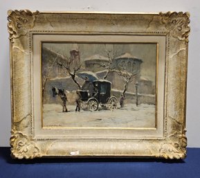 (BV63) Vintage Oil On Board By Italian Artist 'Cirano Castelfranchi' Of Piazza S Marco