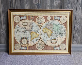 (4) Vintage Print Of 'Nova Totius Terrarum Orbis Geographica'