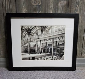 (15) Vintage Black & White Photograph Depicts Train Platforms & Staircases Of The Original Penn Station, NYC