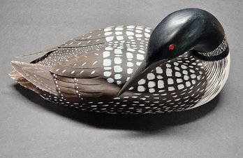 (44) Vintage Val Waugh Signed Loon Duck Decoy Hand Carved & Painted