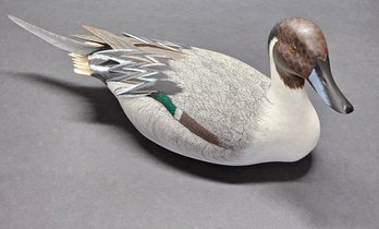 (45) Vintage Hand Carved  & Painted Pintail Drake Wood Decoy By Ken Harris Decoys By Tom Ferguson.
