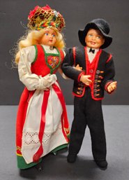 (68) Pair Of Vintage Norwegian Dolls That Were Hand Crafted By Hilda S. Ege In Oslo, Norway