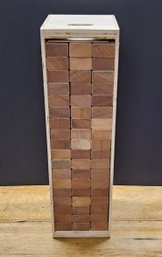 (83) Large Jenga Wood Block Tumbling Tower Game, Housed Within A Natural-finish Wooden Storage Box