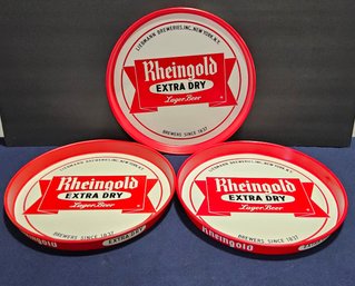 (D30) Lot Of (3) Vintage Rheingold Extra Dry Beer Trays