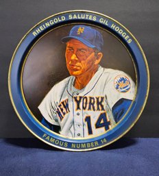 (D31) Vintage 1969 Rheingold Beer Metal Advertising Tray Featuring New York Mets Manager Gil Hodges