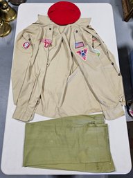 (D41) Vintage 1970s Boy Sout / Eagle Scout Uniform Troup (8) Northport W/Cap Size Medium