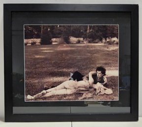 (C1) Vintage Framed Photograph Of Rolling Stones Guitarist Keith Richards & Wife - Actress Patti Hansen