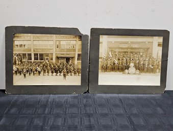 (A44) A Pair (2) Great Old Marching Band Photos