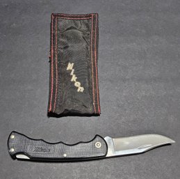 (BC15) Vintage Buck Bucklite Nail Nick Lockback Knife W/ Black Polymer Handle Blade
