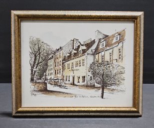 (M41) Small Canadian Print Of A Historical Museum In Quebec