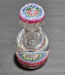 (M67) Vintage Rare English Whitefriars Decanter Form Millefiori Glass Inkwell/Paperweight