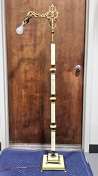 (N42) Antique Circa 1915 Period Deco Uranium Glass Floor Lamp