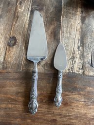 (MRS13) Set Of Two (2) Wallace Sterling Silver Handled Servers