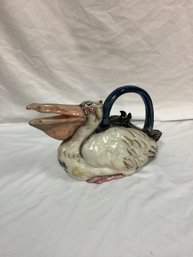 (GN57)  Pelican Teapot By Blue Sky Ceramic