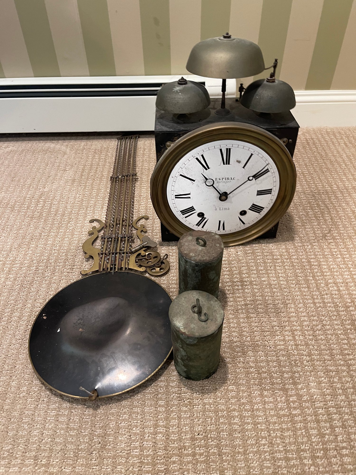 Antique Espirac Horloger A Lima French Comtoise Clock #20144 ...