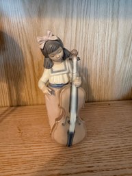 Vintage Nao Statue - Girl Playing Instrument