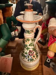 Hand Painted Vintage Candle Stick Holder