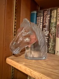 Viking Glass Horse Head Statue -