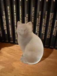Frosted Glass Cat Statue