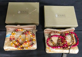 2 Sets Of Honora Collection Bead Bracelets In Cloth Bags