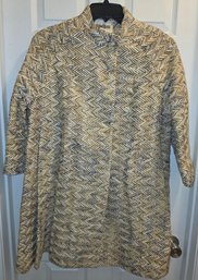 Neiman Marcus Herringbone Patterned Coat