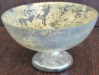 Gold & Silver Mercury Glass Footed Bowl